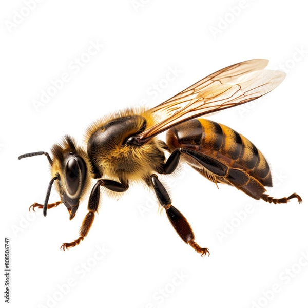 Fototapeta Bee on a transparent background, isolated.