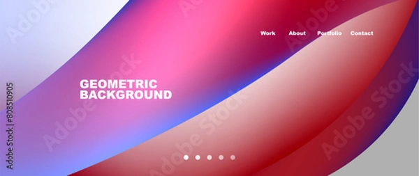 Fototapeta Colorful flowing shapes, wave lines with neon gradients. Vector Illustration For Wallpaper, Banner, Background, Card, Book Illustration, landing page