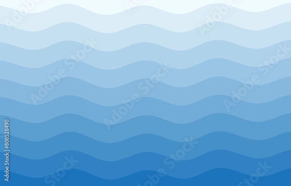 Fototapeta Background vector illustration of blue ocean wave layers	