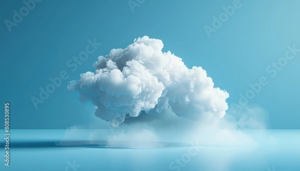 Fototapeta A large cloud is floating in the sky above a blue ocean by AI generated image