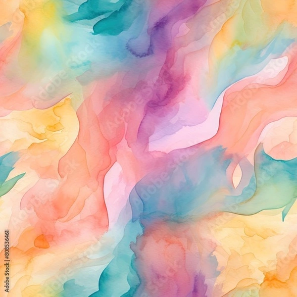 Fototapeta seamless pattern with rainbow and clouds