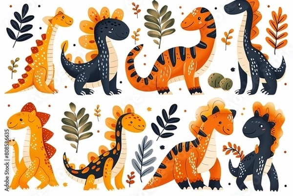 Fototapeta Whimsical Clipart of Imaginary Creatures with a Humorous Twist