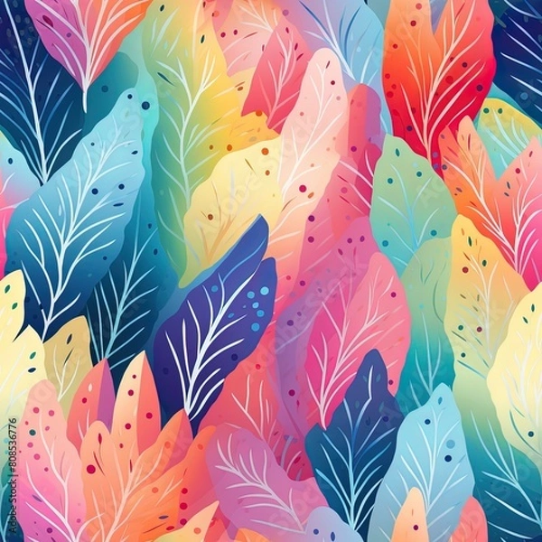 Fototapeta seamless background with feathers