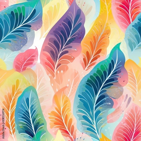 Fototapeta seamless pattern with feathers