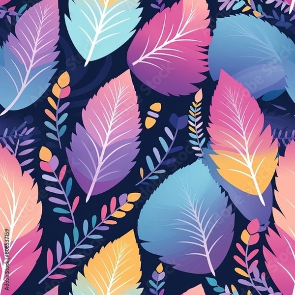 Fototapeta seamless background with feathers