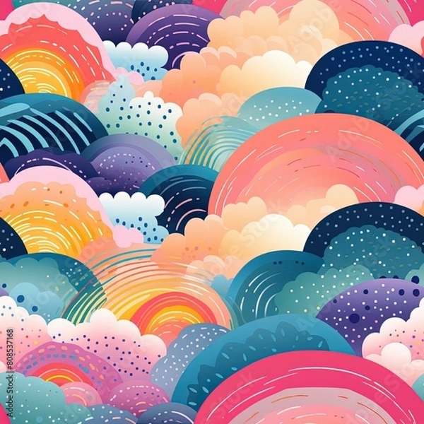 Fototapeta seamless pattern with clouds