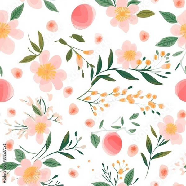 Fototapeta seamless pattern with flowers
