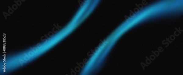 Fototapeta Blue gradient background grainy glowing blue light on dark backdrop noise texture effect banner header design.