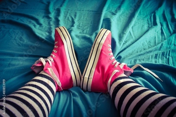 Obraz chuck w łóżku selfie