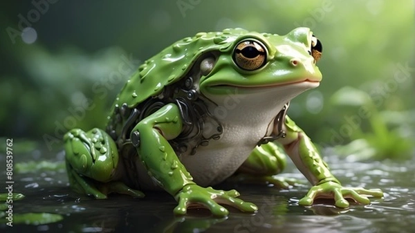 Obraz green frog produced by AI