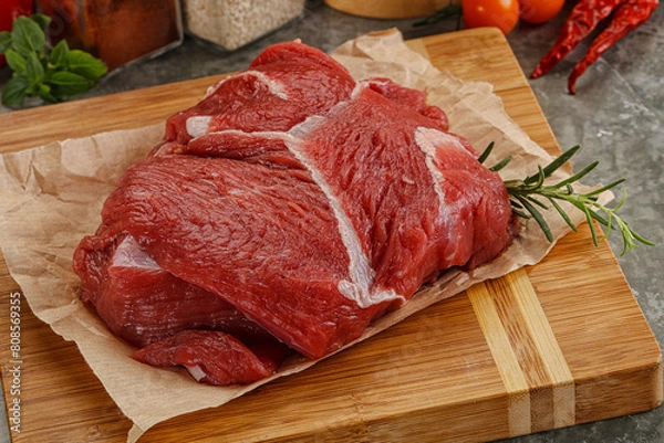 Obraz Raw beef meat piece for cooking