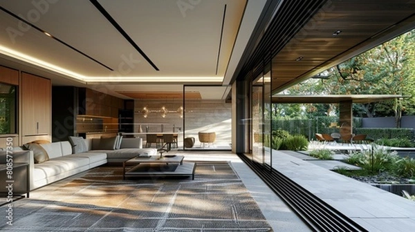 Fototapeta A modern luxury and sleek interior design