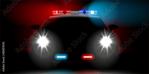 Obraz realistic police car front view