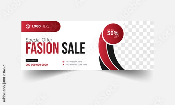 Fototapeta New arrival Trendy Fashion sale social media facebook cover design and web banner timeline template