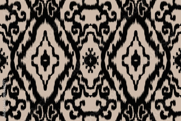 Fototapeta Seamless ethnic design, ikat art. beautiful hand drawn Design for textile and printingEthnic pattern.beautiful pattern. folk embroidery,bohemian style,aztec geometric art	