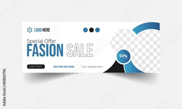 Fototapeta New arrival Trendy Fashion sale social media facebook cover design and web banner timeline template