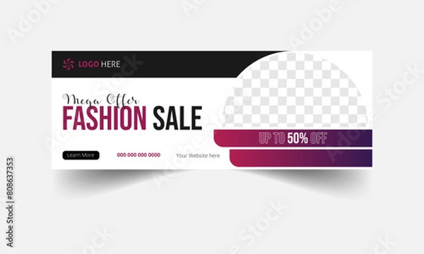 Fototapeta New arrival Trendy Fashion sale social media facebook cover design and web banner timeline template