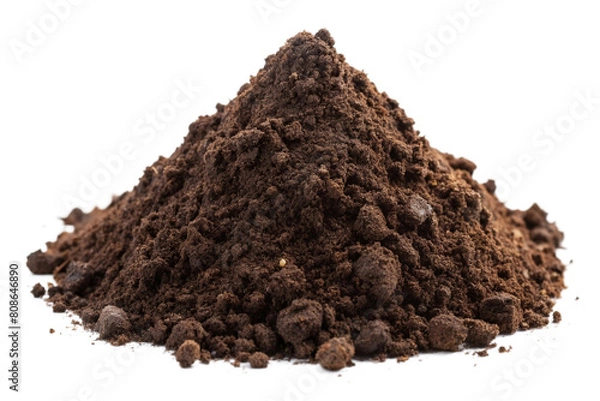 Fototapeta pile of soil isolated on transparent background cutout