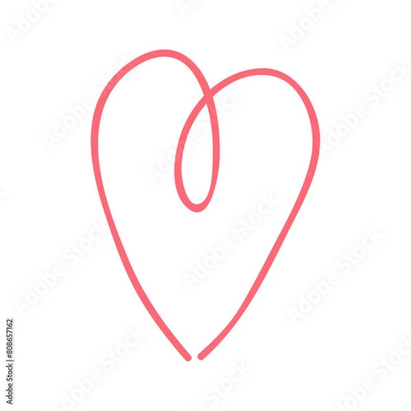 Fototapeta Doodle Lines Heart illustration on white background