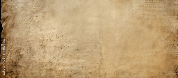 Fototapeta A textured background of aged wrinkled paper with visible signs of wear and tear creating a vintage and nostalgic atmosphere Ideal for copy space image