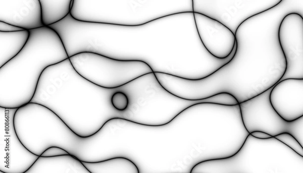 Fototapeta Abstract black blur thin linear abstract curved wavy wide pattern for background, wallpaper, banner, label etc. Overlay png design