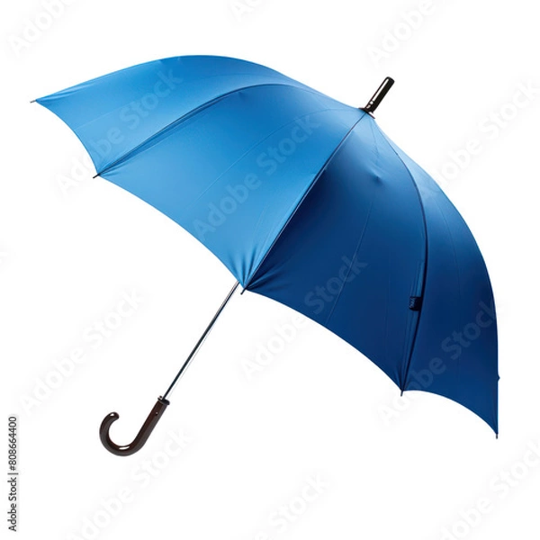 Fototapeta Blue umbrella on a transparent background. The umbrella is open.