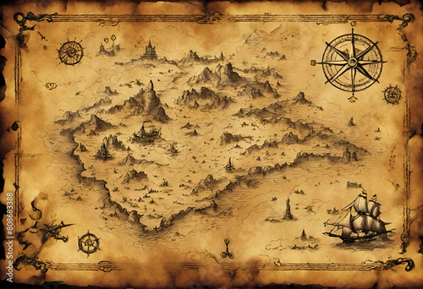 Obraz 宝の地図-A