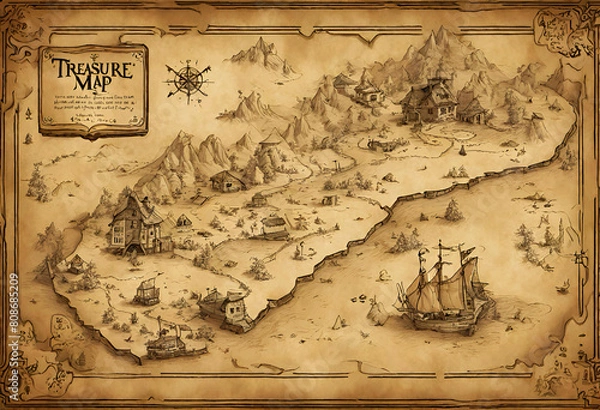 Obraz 宝の地図-G