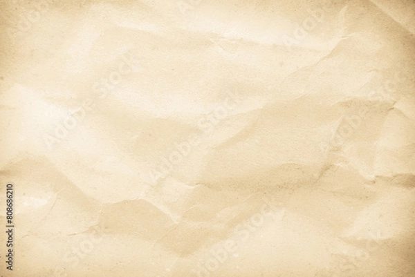 Obraz Cream paper old grunge retro rustic blank, crumpled paper texture background surface brown parchment empty. Natural pattern antique design art work and wallpaper.