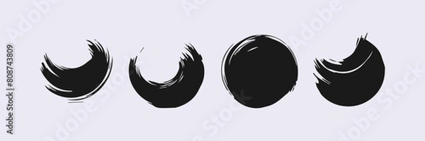 Obraz ink Brush Stroke, Dirty textures of banners, boxe, frames and design element