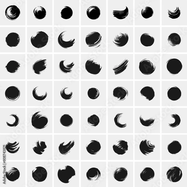 Obraz ink Brush Stroke, Dirty textures of banners, boxe, frames and design element