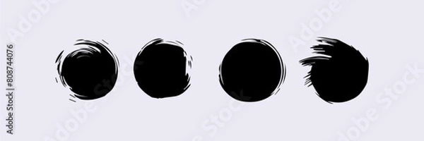 Obraz ink Brush Stroke, Dirty textures of banners, boxe, frames and design element