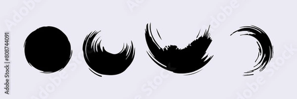 Obraz ink Brush Stroke, Dirty textures of banners, boxe, frames and design element