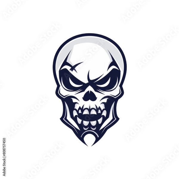 Fototapeta Stylized skull with a fierce expression