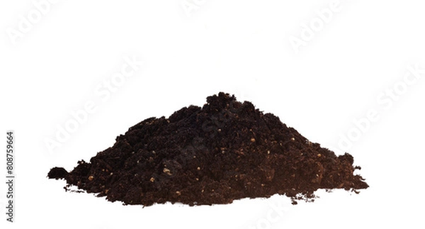 Obraz Pile of soil isolated on transparent background