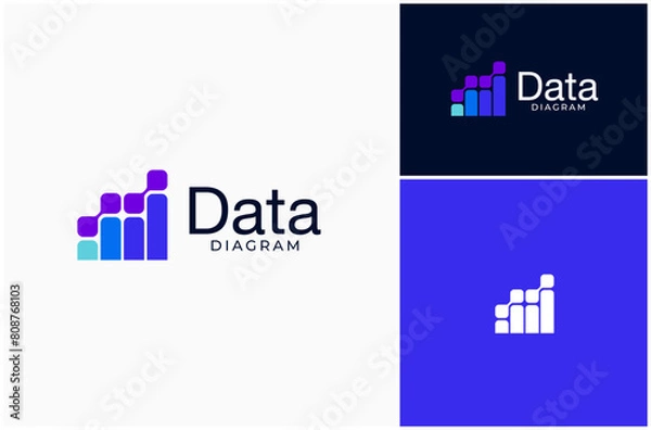 Fototapeta Data Chart Graph Diagram Finance Financial Accounting Business Vector Logo Design Illustration