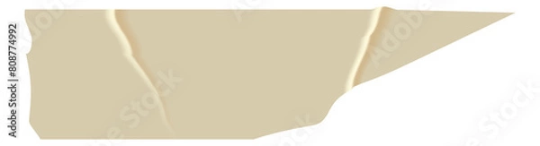 Fototapeta Realistic duct tape piece. Crumpled adhesive strip