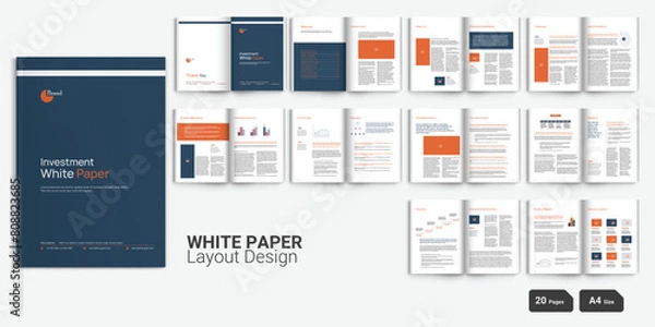 Fototapeta White Paper Layout Creative White Paper Layout Whitepaper Design