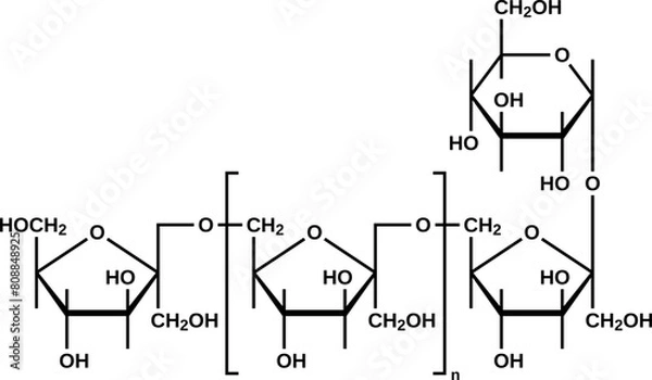 Fototapeta Inulin structural formula, vector illustration