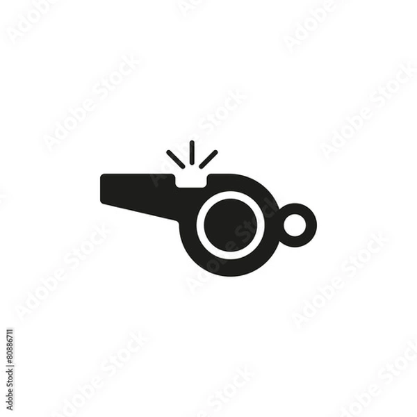 Obraz The whistle icon. Referee symbol. Flat
