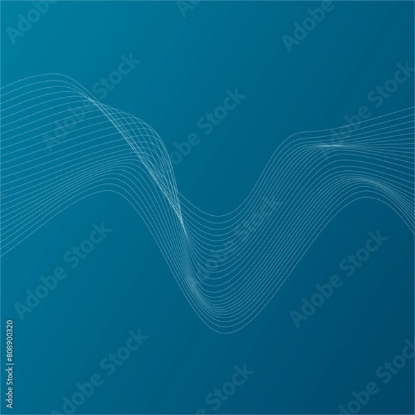 Fototapeta ABSTRACT COLORFUL WAVY LINES PATTERN GRADIENT BLUE COLOR BACKGROUND. GOOD FOR POSTER, WALLPAPER, COVER, FRAME, FLYER, SOCIAL MEDIA, GREETING CARD
