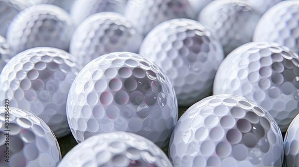 Fototapeta Golf balls close-up. Generative AI