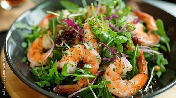 Obraz Prawn salad. Generative AI