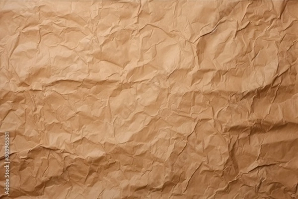 Obraz Brown crumpled paper texture, background
