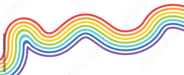 Fototapeta Striped colorful frame in seven rainbow. Striped colorful rainbow border frame background design. Colorful paint splatter background