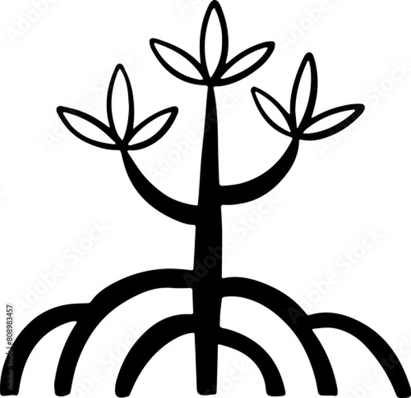 Obraz hand drawn mangrove tree illustration.