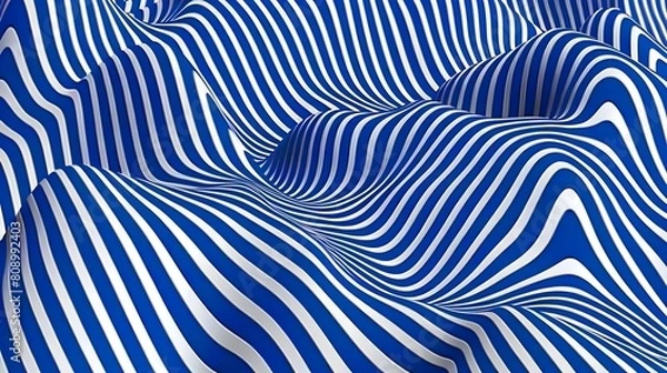 Fototapeta Mesmerizing Abstract Monochromatic Waves Forming Silhouetted Futuristic Figure