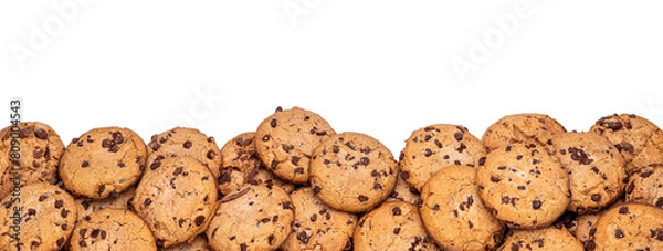 Fototapeta A panorama, banner, border of cookies in front of a white background