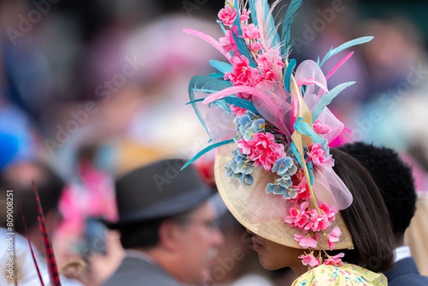 Obraz a large fancy horse racing hat