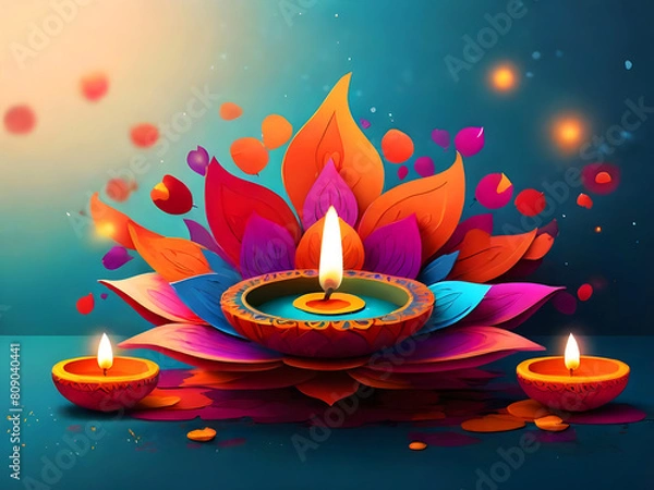 Obraz Happy Diwali Festival And Beautiful abstract background.